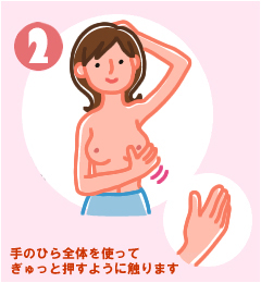 2 入浴時に乳房を入念に触ってみる